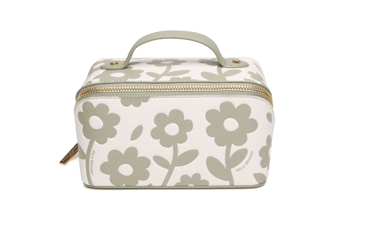 Pistachio Floral Mini Train Case - RUTHERFORD & Co