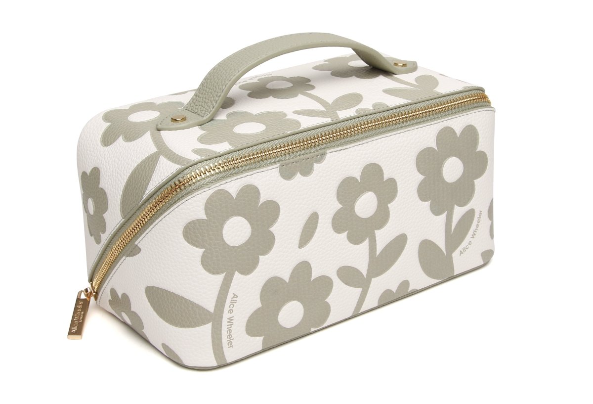 Pistachio Floral Train Case - RUTHERFORD & Co