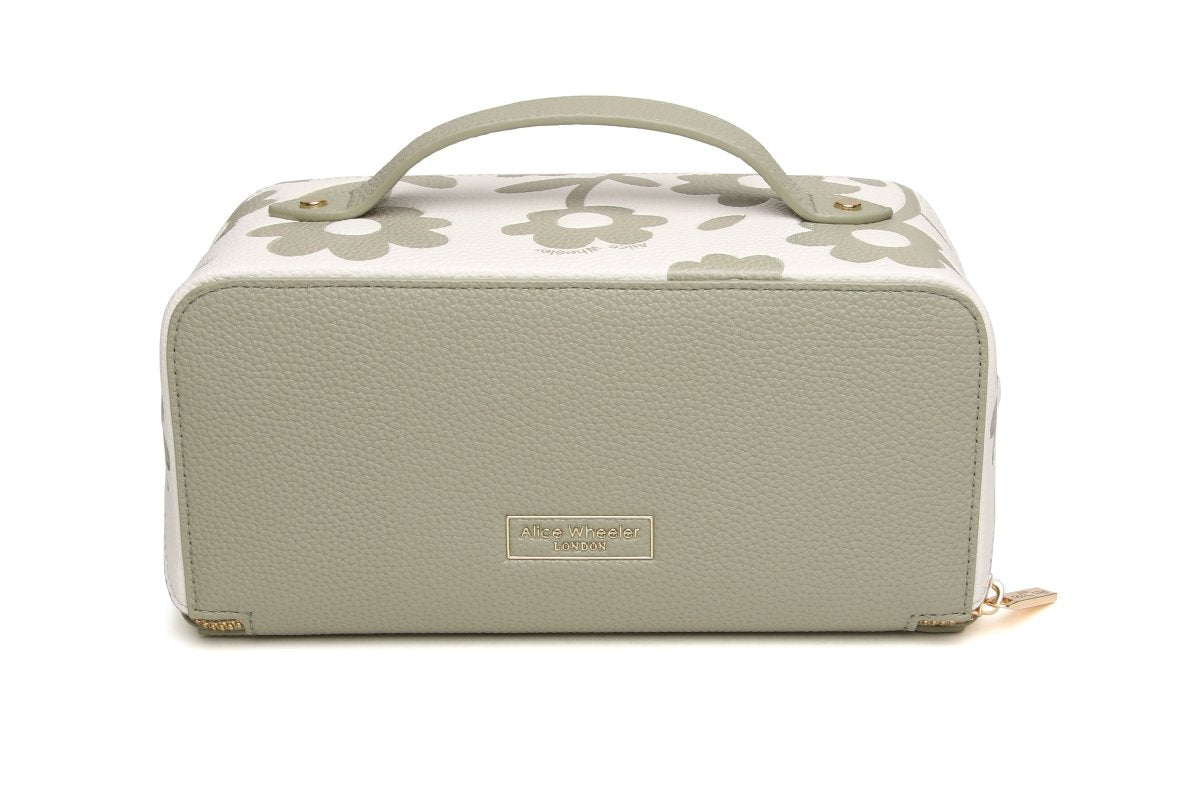 Pistachio Floral Train Case - RUTHERFORD & Co