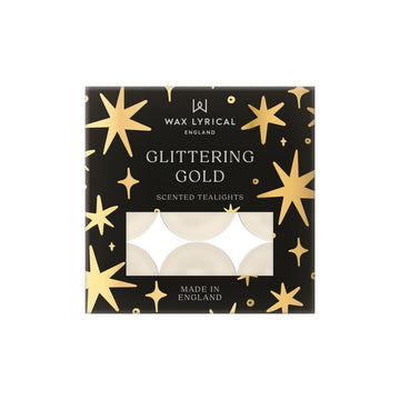 Pk 9 Tealights Glittering Gold - RUTHERFORD & Co