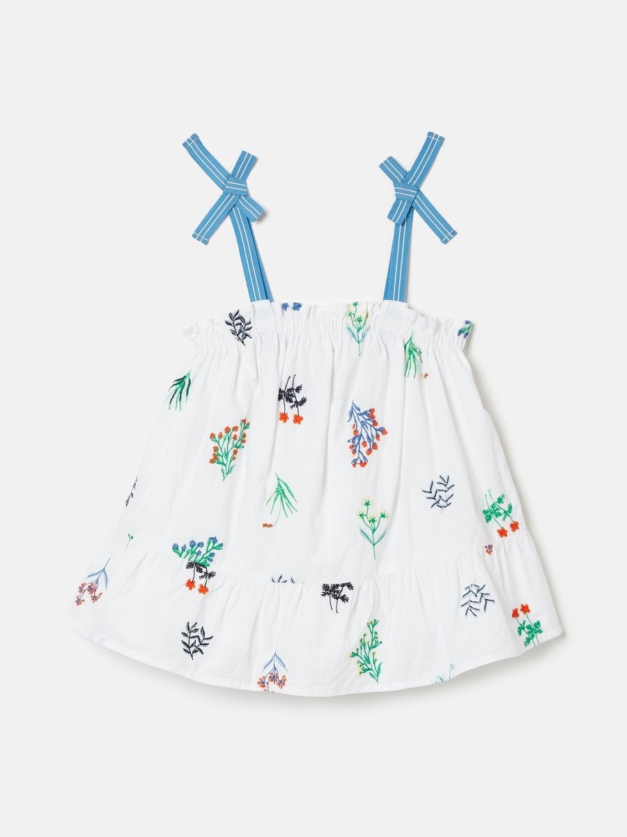 Playtime White Tiered Woven Top - RUTHERFORD & Co