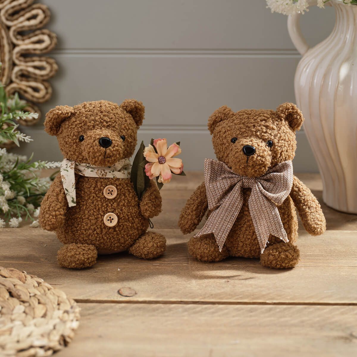 Plush Sitting Brown Bear - RUTHERFORD & Co