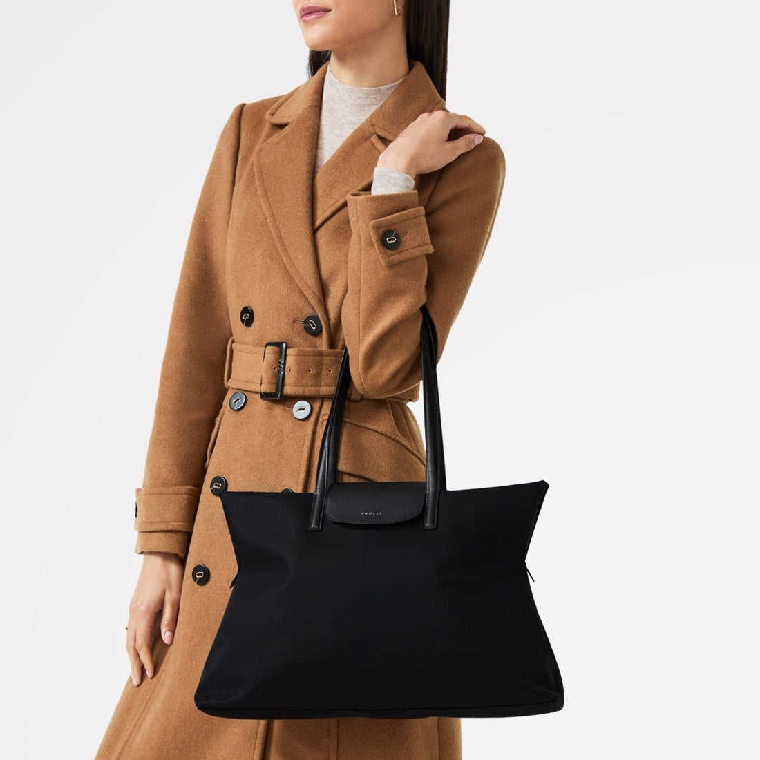 POCKET ESSENTIALS/BLACK/MEDIUM ZIPTOP TOTE - RUTHERFORD & Co