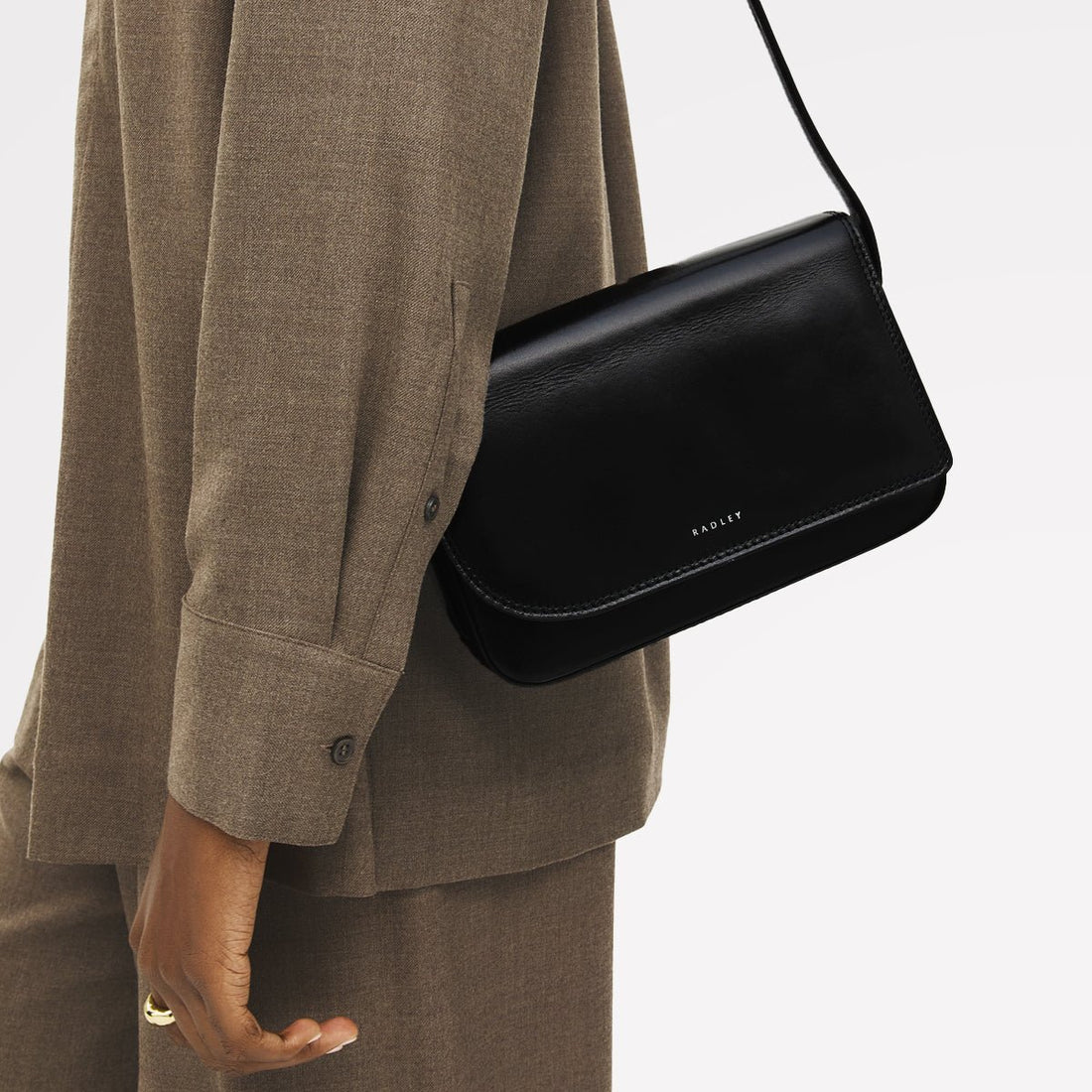Pocket Street Small Flapover Cross Body Black - RUTHERFORD & Co