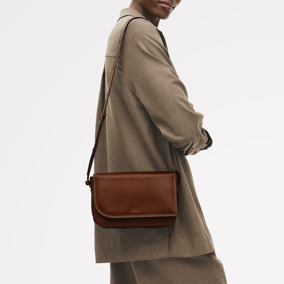 Pocket Street Small Flapover Cross Body Cognac - RUTHERFORD & Co