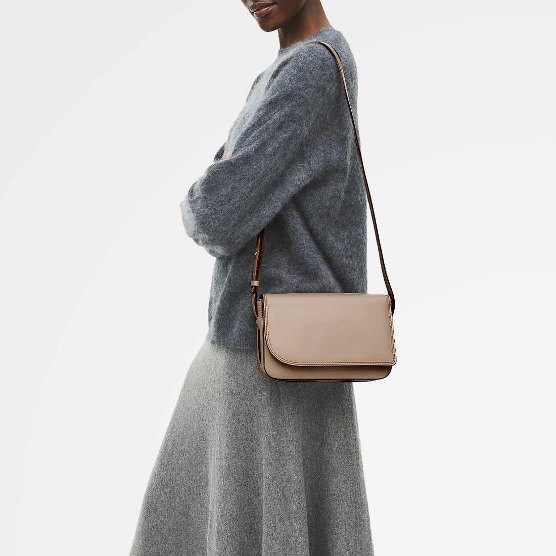 Pocket Street Small Flapover Cross Body Porcini - RUTHERFORD & Co