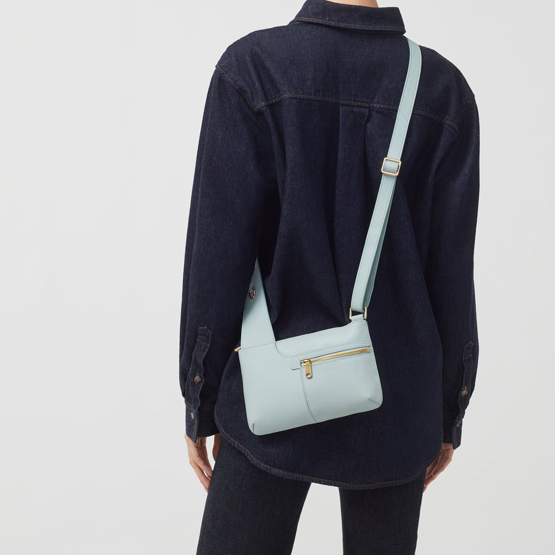 Pockets Icon Seafoam Mini Ziptop Crossbody - RUTHERFORD & Co