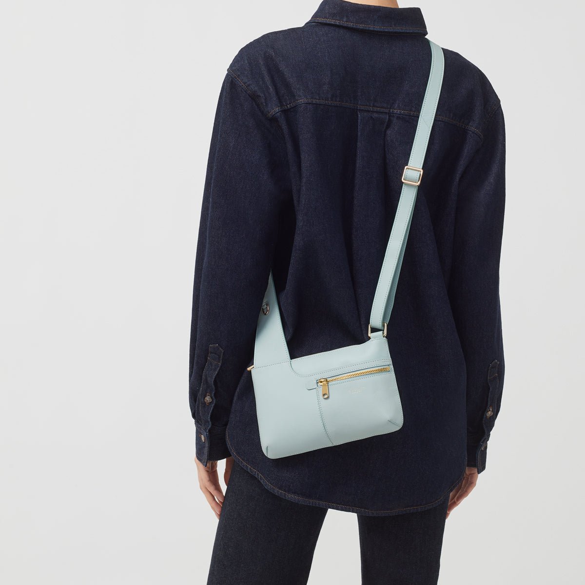Pockets Icon Seafoam Mini Ziptop Crossbody - RUTHERFORD & Co