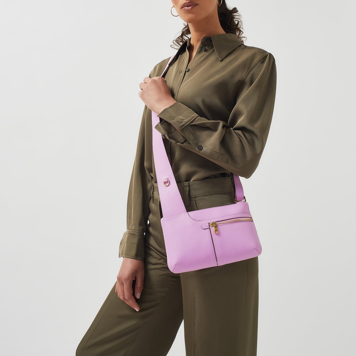 Pockets Icon Sugar Pink Mini Ziptop Crossbody - RUTHERFORD & Co