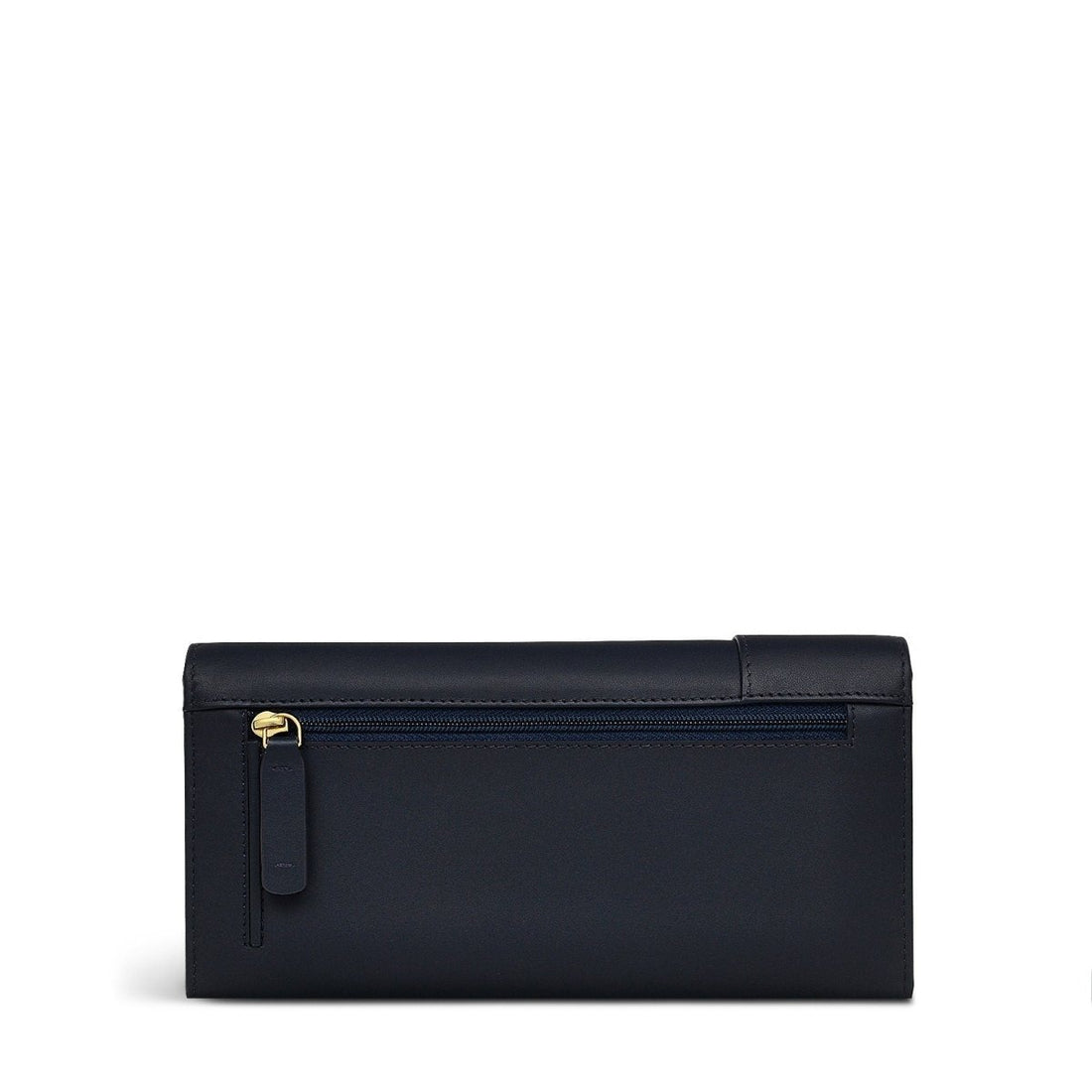Pockets Leather Large Flapover Wallet In Ink - RUTHERFORD & Co