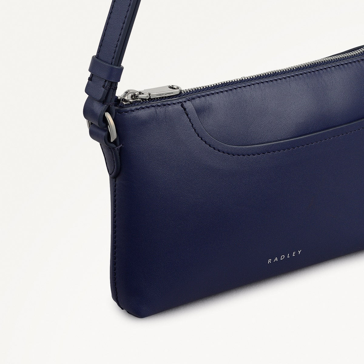 Pockets Leather Mini Ziptop Ew Shoulder Bag In Evenfall - RUTHERFORD & Co