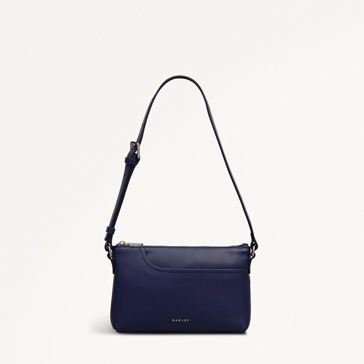 Pockets Leather Mini Ziptop Ew Shoulder Bag In Evenfall - RUTHERFORD & Co