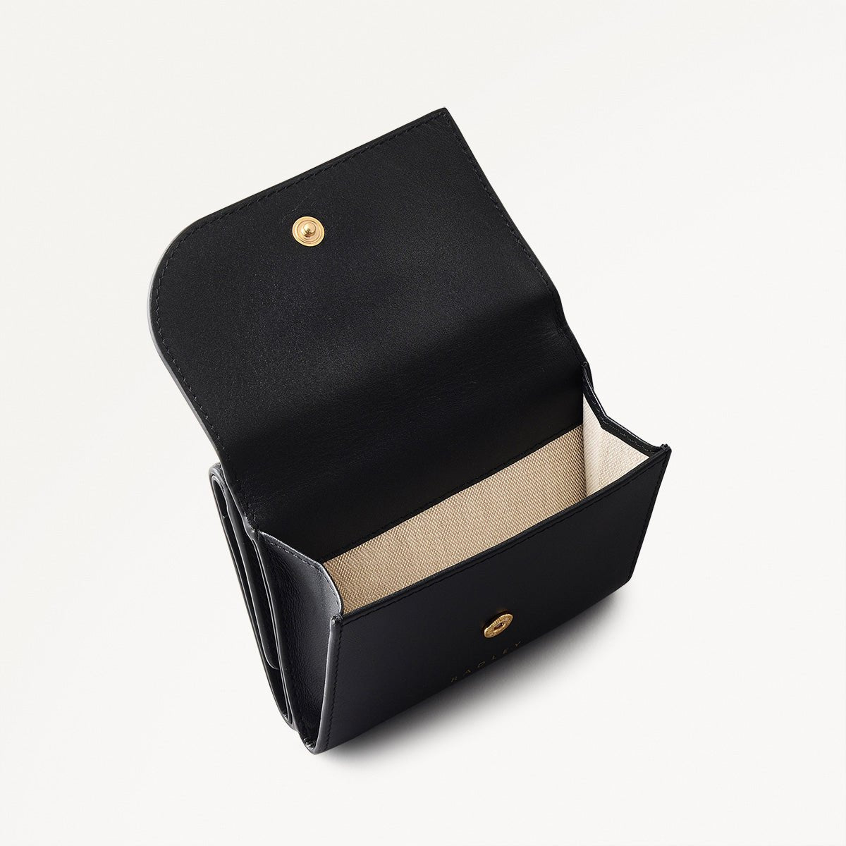 Pockets Leather Small Trifold Wallet In Black - RUTHERFORD & Co