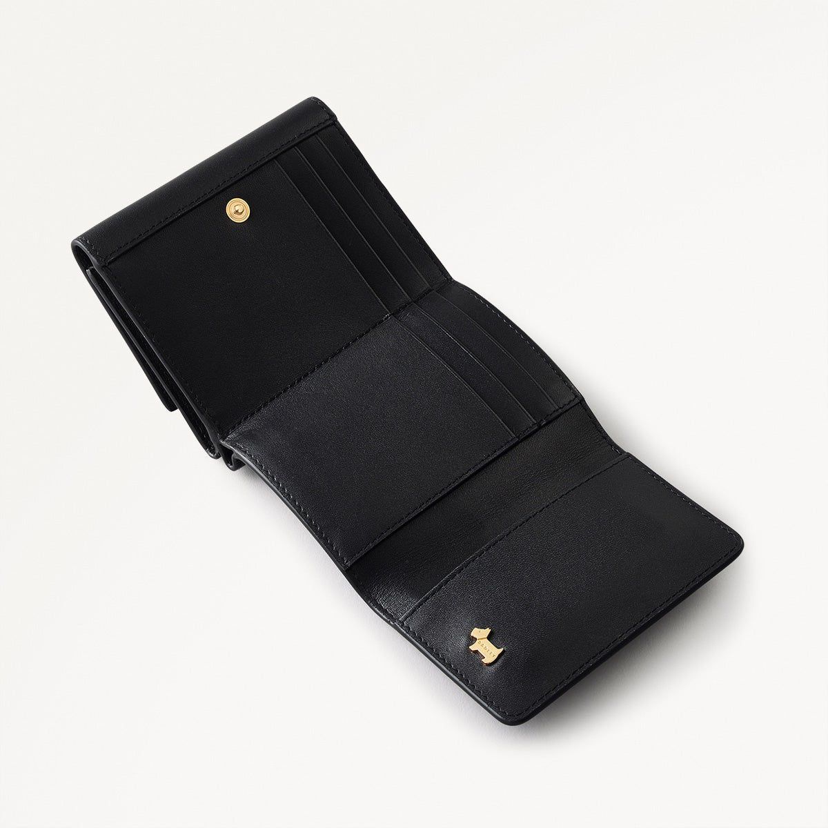 Pockets Leather Small Trifold Wallet In Black - RUTHERFORD & Co