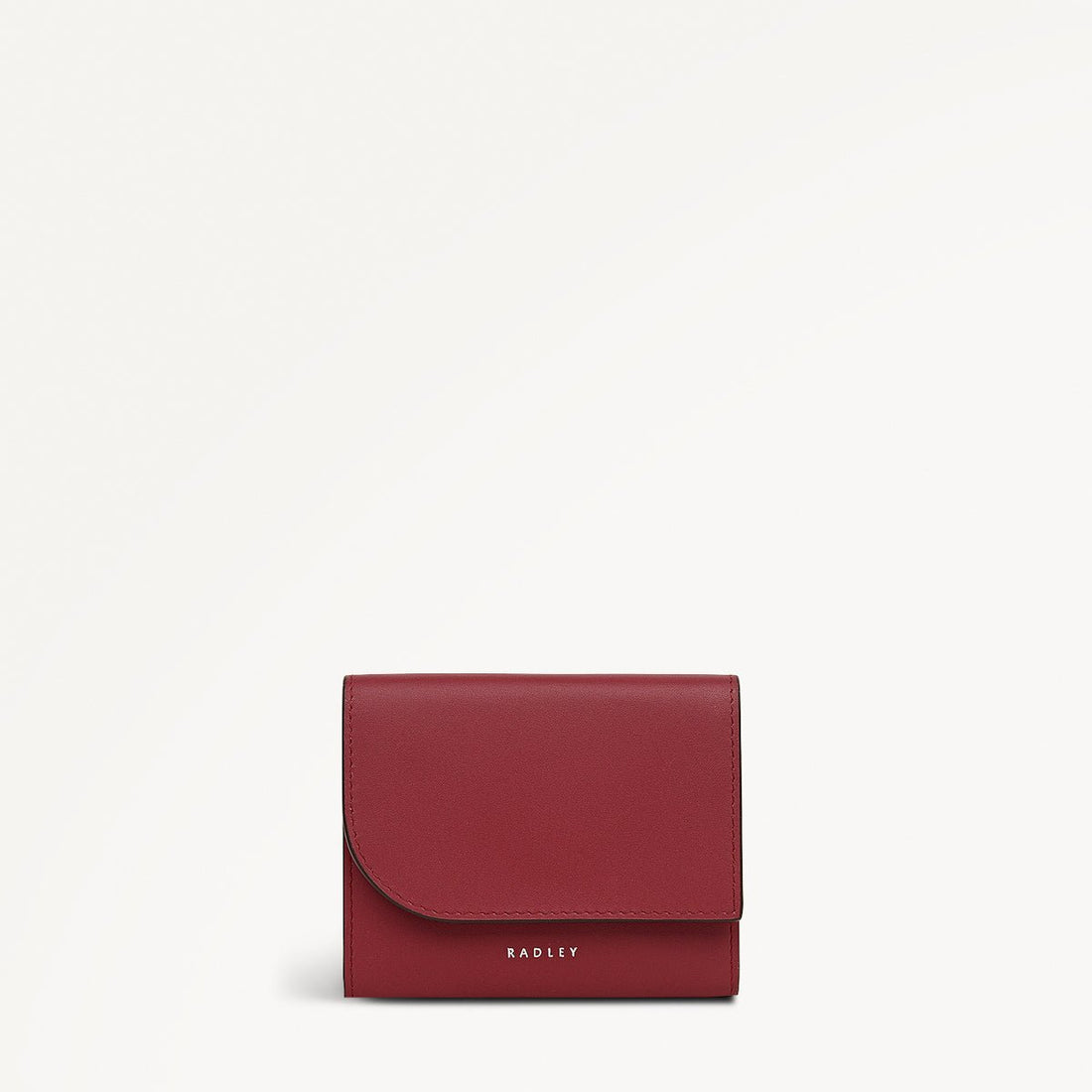 Pockets Leather Small Trifold Wallet In Carmine - RUTHERFORD & Co
