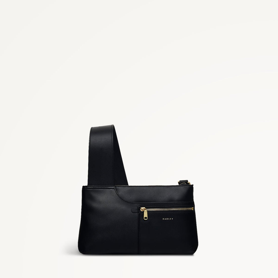 Pockets Leather Small Ziptop Crossbody Bag In Black - RUTHERFORD & Co