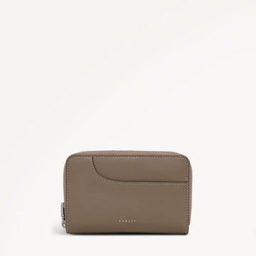 Pockets Medium Zip Around Purse Coffee - RUTHERFORD & Co