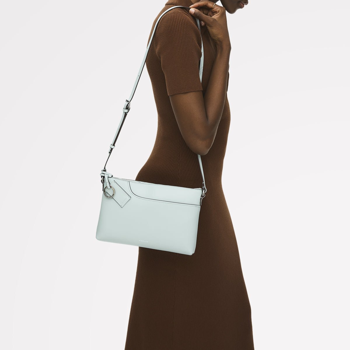 Pockets Medium Ziptop Ew Cross Body Seafoam - RUTHERFORD & Co