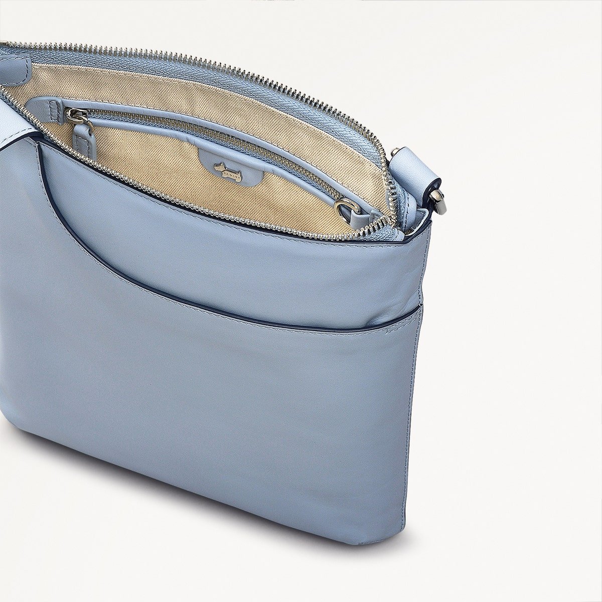 POCKETS/SMOKE BLUE/MEDIUM ZIPTOP CROSSBODY - RUTHERFORD & Co