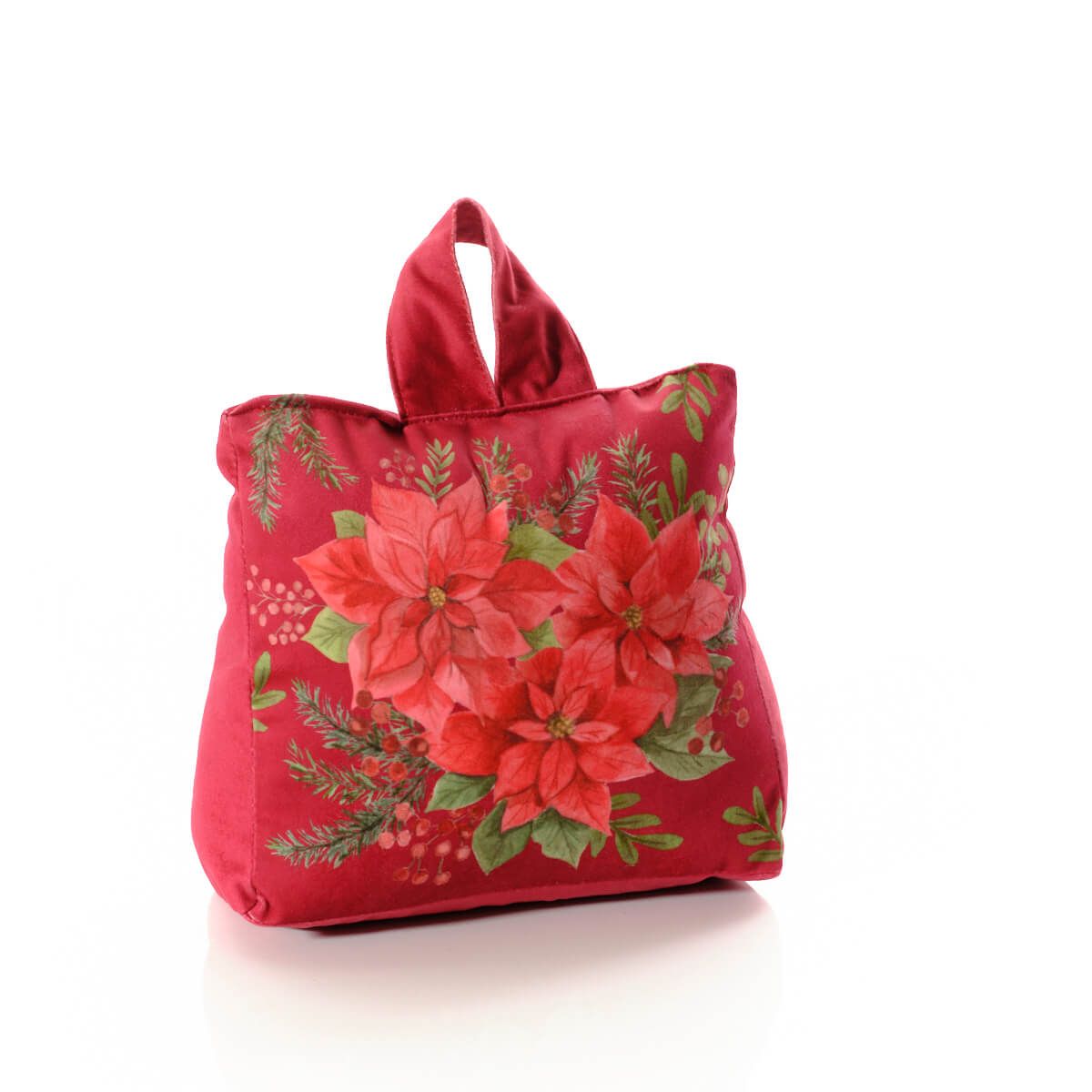 Poinsettia Velour Printed Doorstop - RUTHERFORD & Co