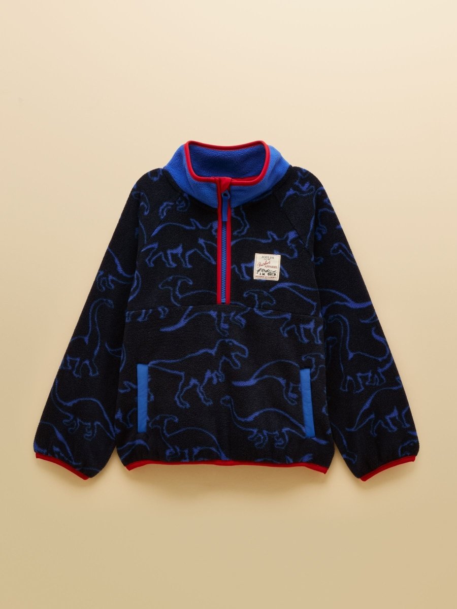 Polar Fleece Quarter Zip - Navy Dino - RUTHERFORD & Co