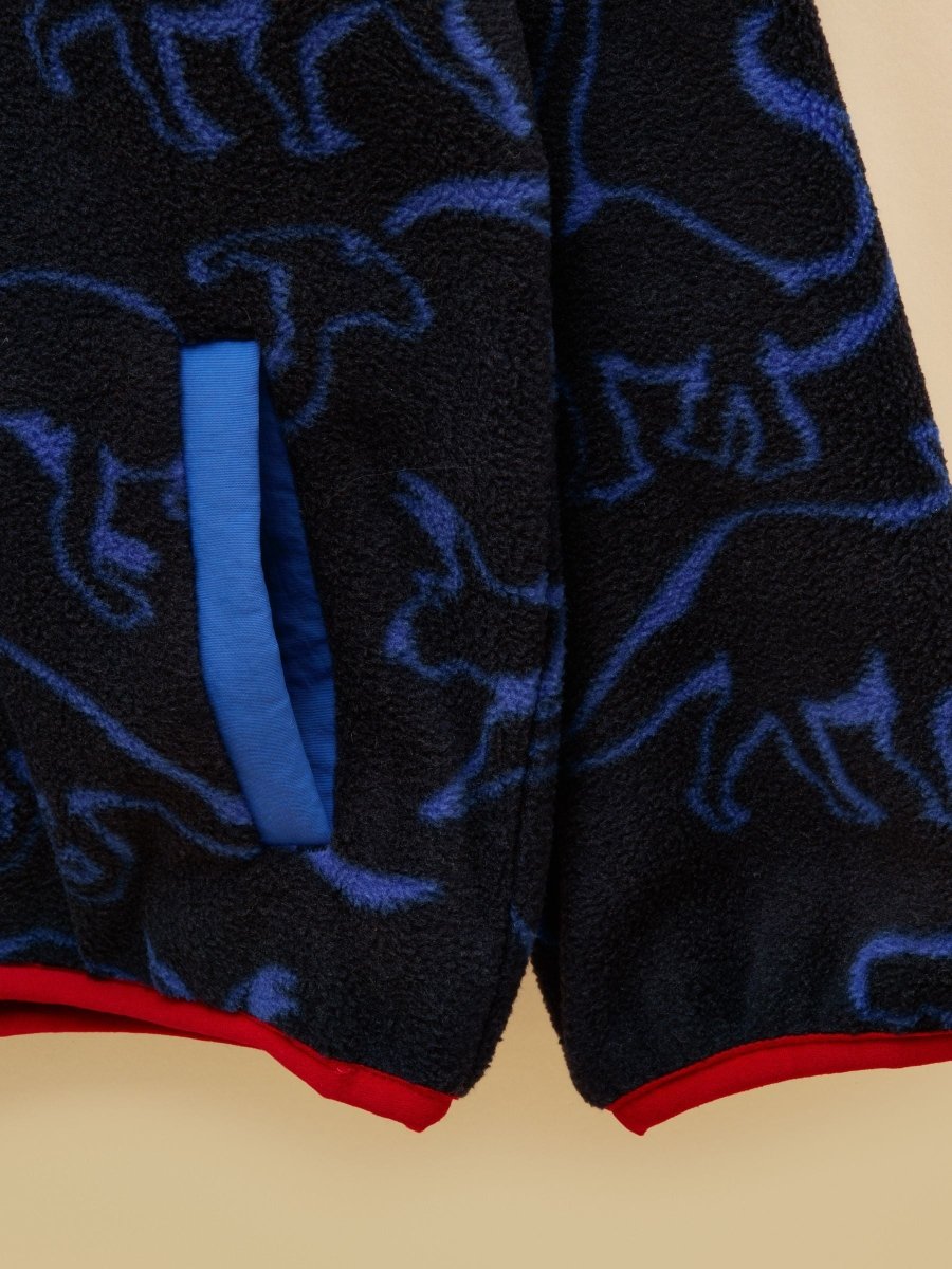 Polar Fleece Quarter Zip - Navy Dino - RUTHERFORD & Co