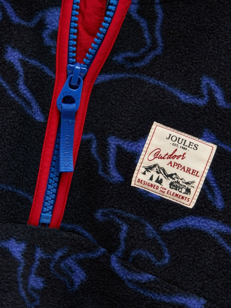 Polar Fleece Quarter Zip - Navy Dino - RUTHERFORD & Co