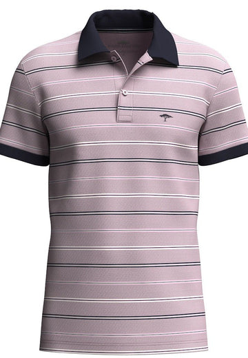 Polo, 2 - Tone, Multicoloured Stripe Magnolia - RUTHERFORD & Co