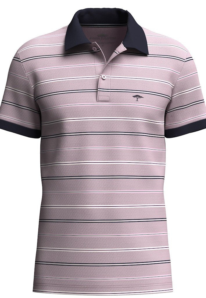 Polo, 2 - Tone, Multicoloured Stripe Magnolia - RUTHERFORD & Co