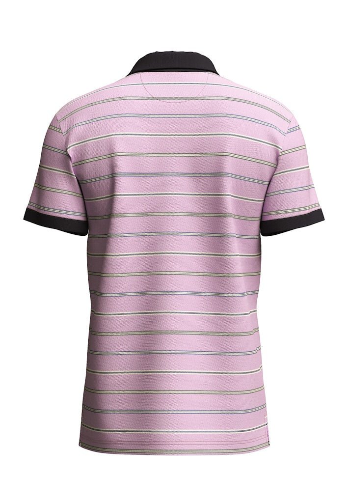 Polo, 2 - Tone, Multicoloured Stripe Magnolia - RUTHERFORD & Co