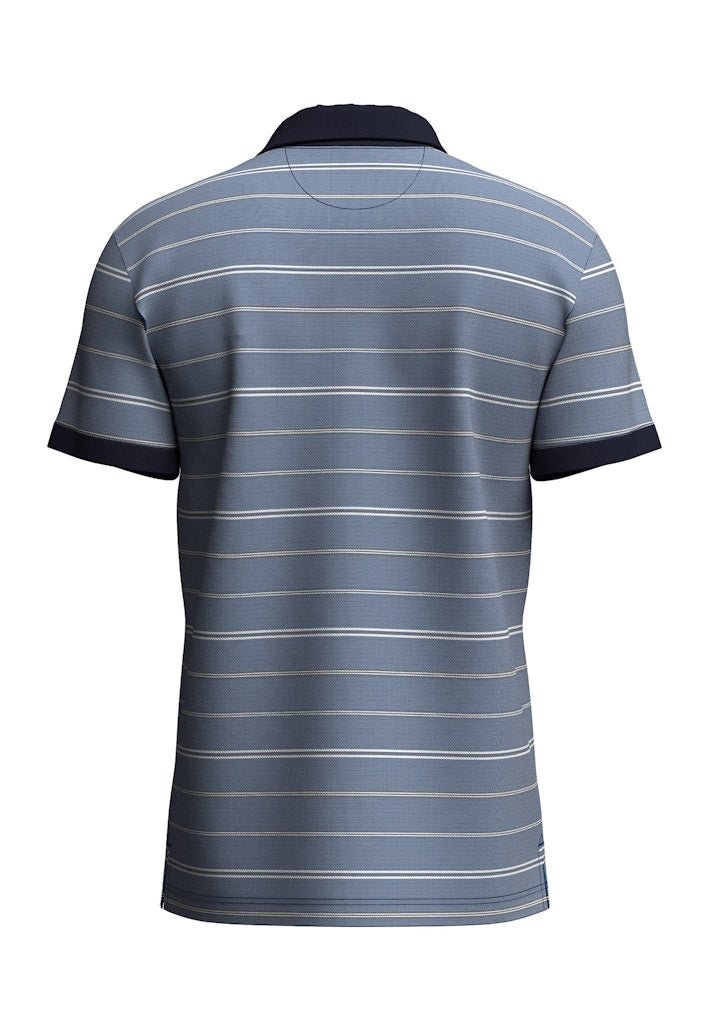 Polo, 2 - Tone, Multicoloured Stripe Midnight - RUTHERFORD & Co