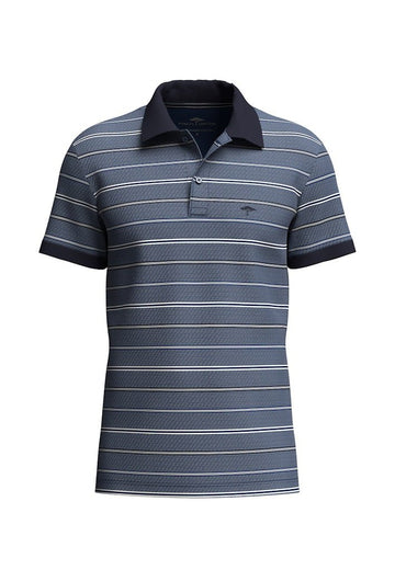Polo, 2 - Tone, Multicoloured Stripe Midnight - RUTHERFORD & Co