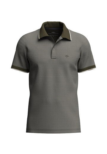 Polo, 2 - Tone, Piquee Dark Khaki - RUTHERFORD & Co
