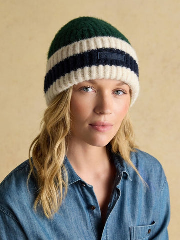 Popley Green Blue Stripe Beanie - RUTHERFORD & Co