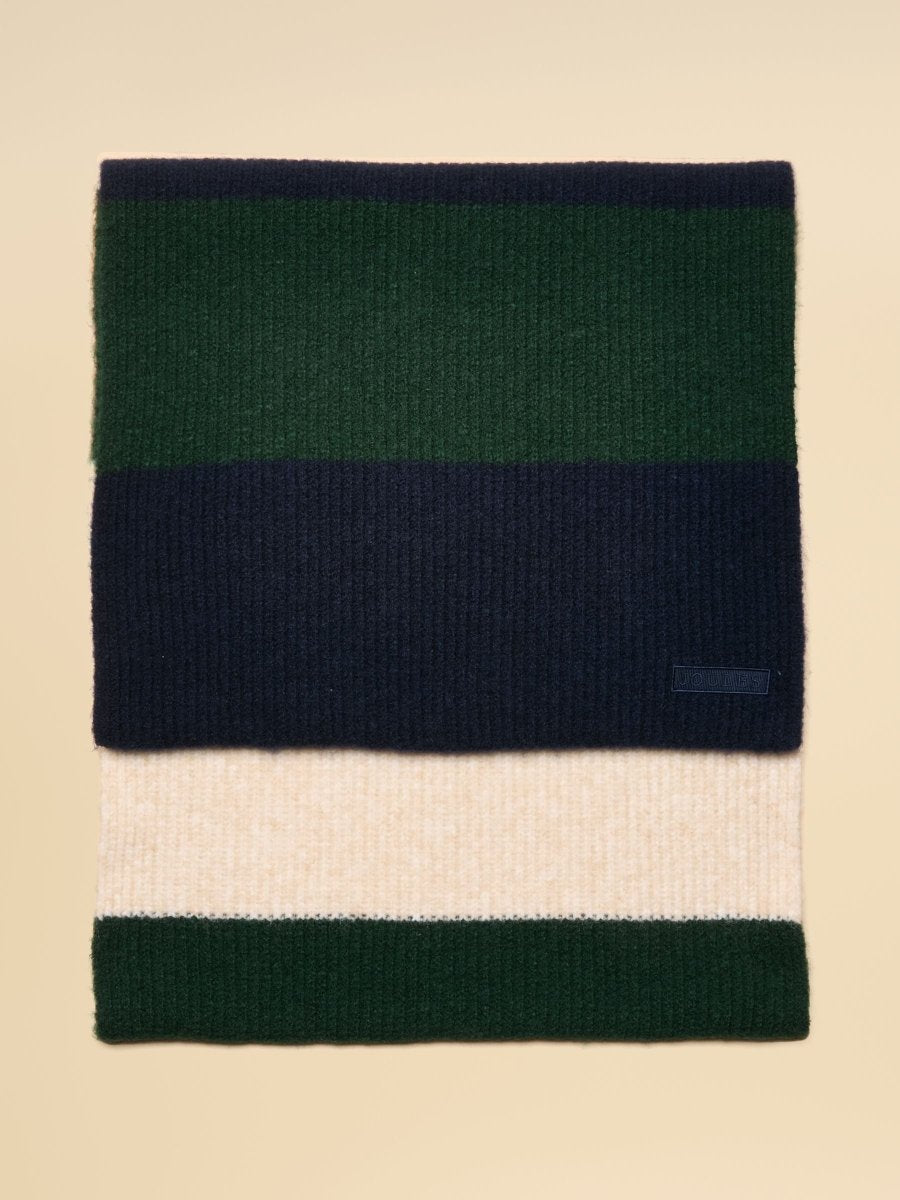 Popley Green/Blue Stripe Scarf - RUTHERFORD & Co