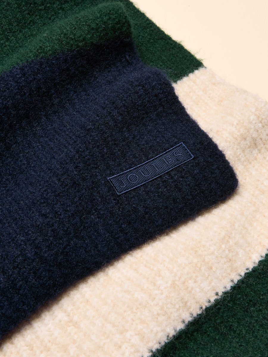 Popley Green/Blue Stripe Scarf - RUTHERFORD & Co