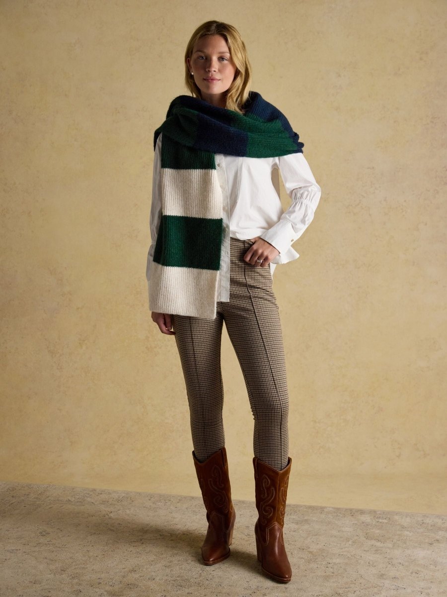 Popley Green/Blue Stripe Scarf - RUTHERFORD & Co