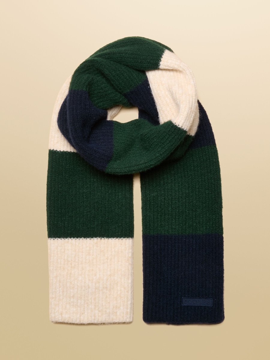 Popley Green/Blue Stripe Scarf - RUTHERFORD & Co