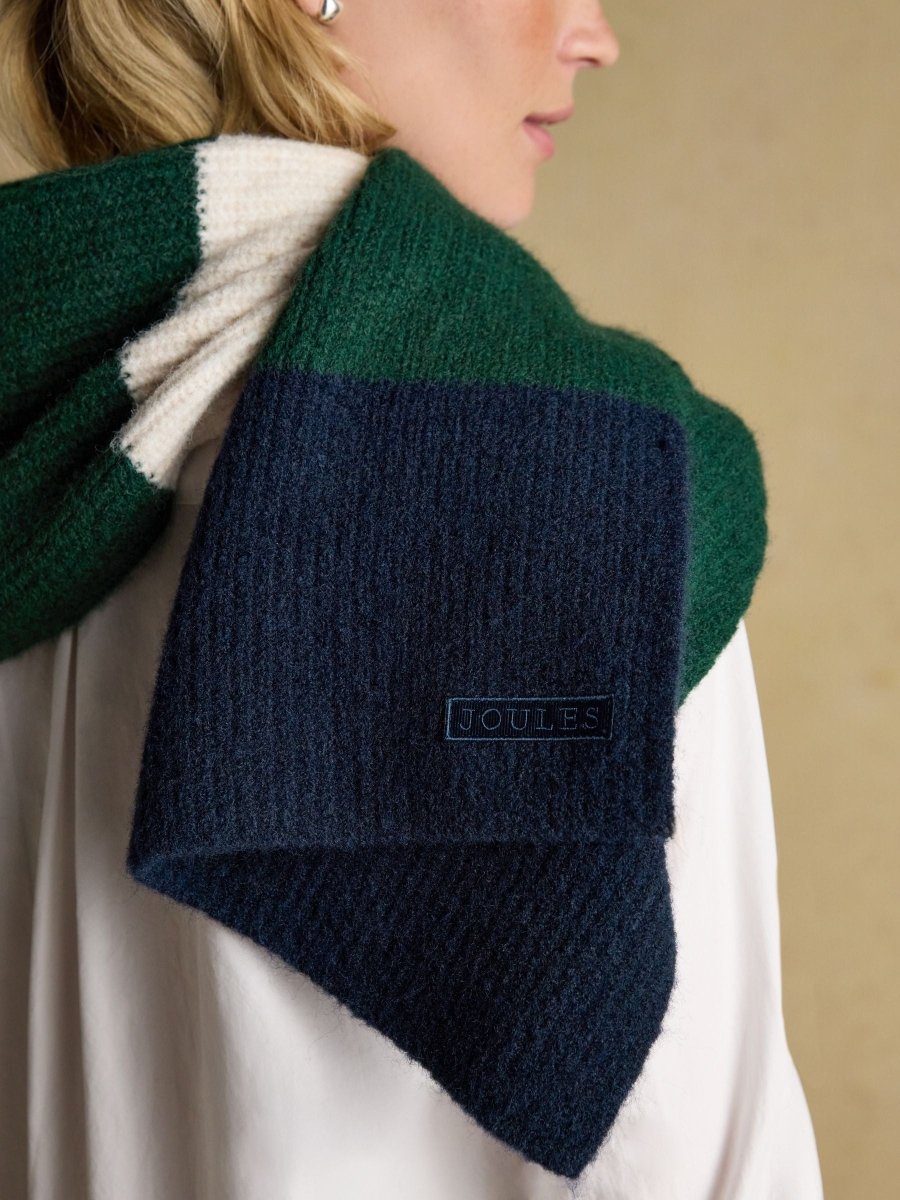 Popley Green/Blue Stripe Scarf - RUTHERFORD & Co