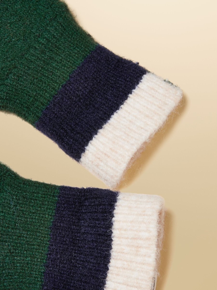 Popley Green/Navy Gloves - RUTHERFORD & Co