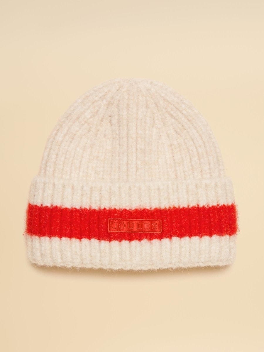 Popley Orange Neutral Stripe Beanie - RUTHERFORD & Co