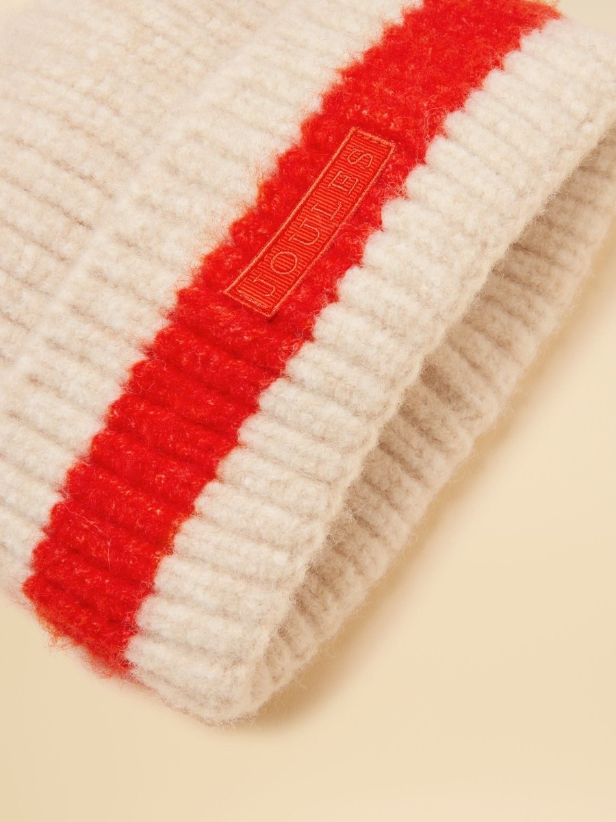 Popley Orange Neutral Stripe Beanie - RUTHERFORD & Co