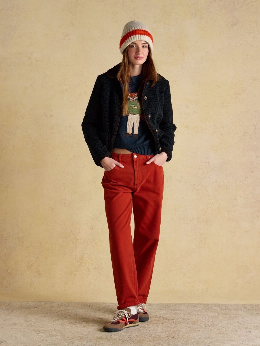 Popley Orange Neutral Stripe Beanie - RUTHERFORD & Co