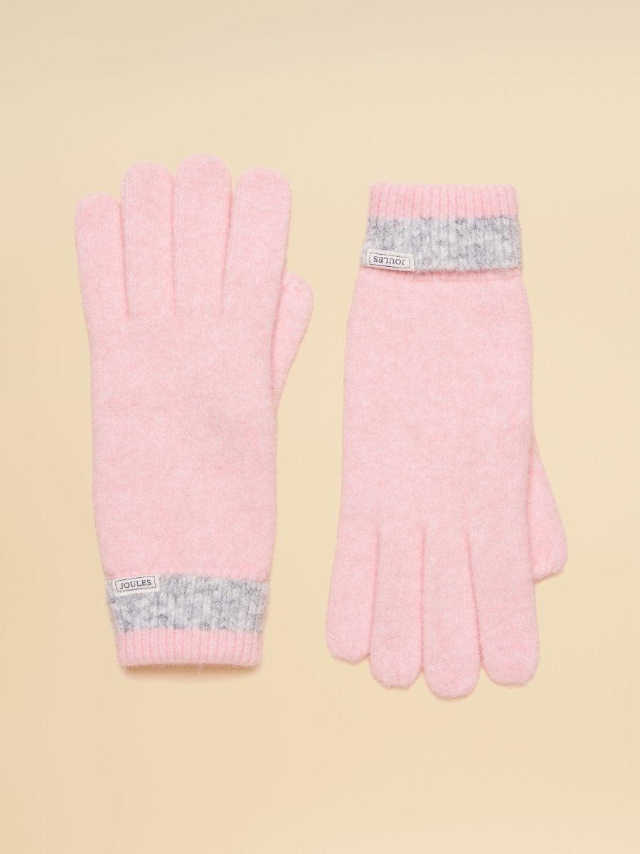 Popley Pink & Grey Knitted Gloves - RUTHERFORD & Co