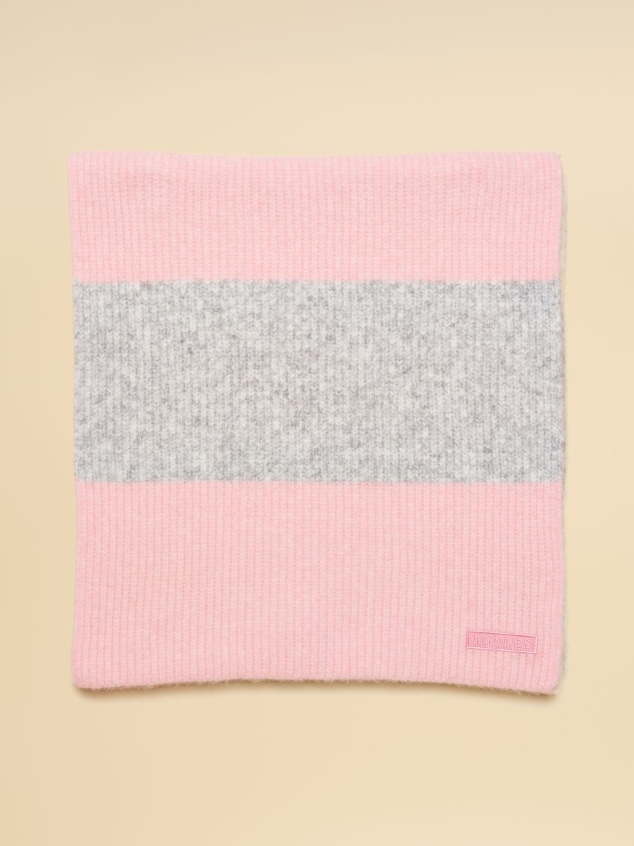 Popley Pink & Grey Stripe Scarf - RUTHERFORD & Co