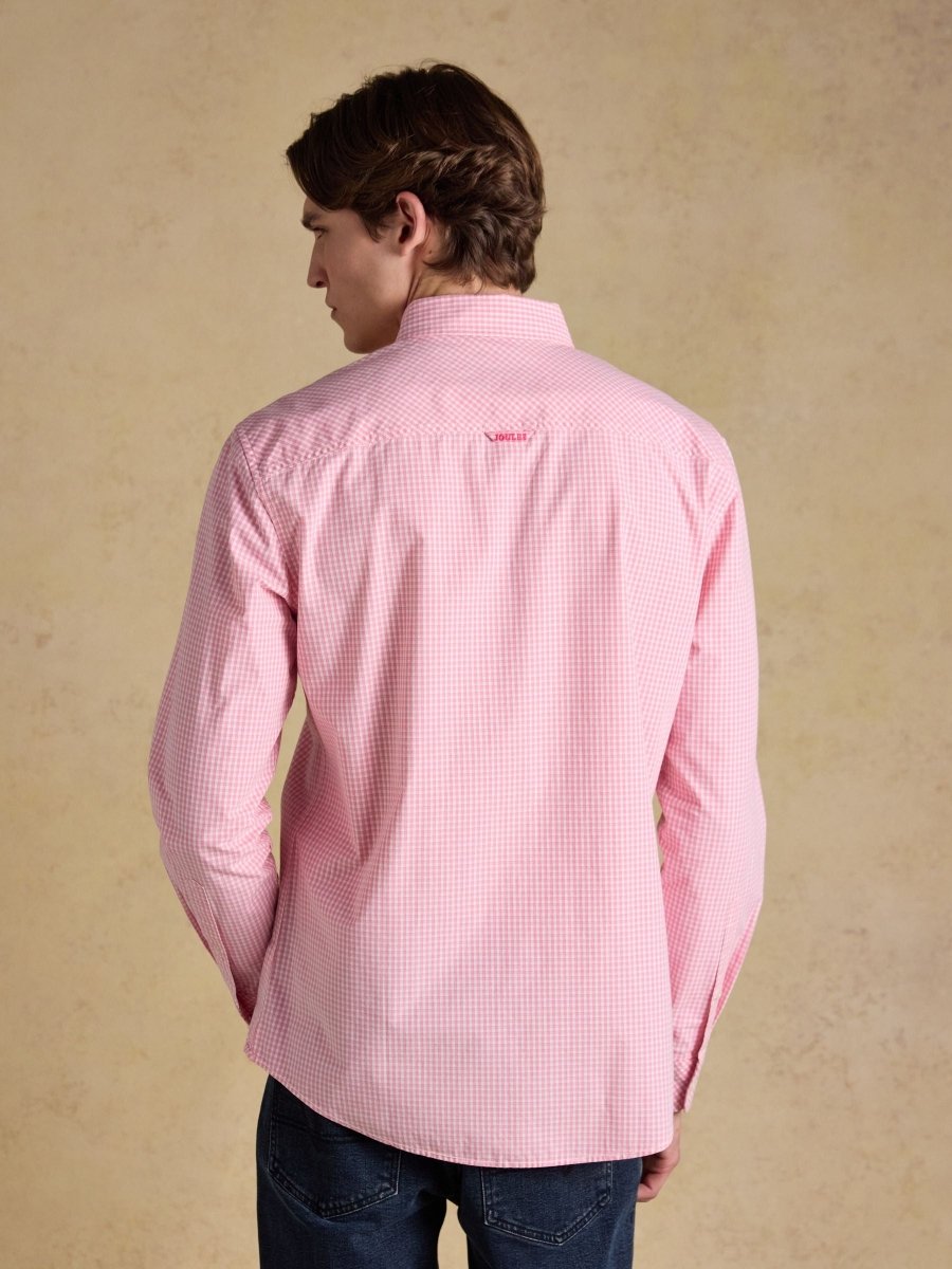 Poplin Pink Gingham Check Classic Fit Shirt - RUTHERFORD & Co