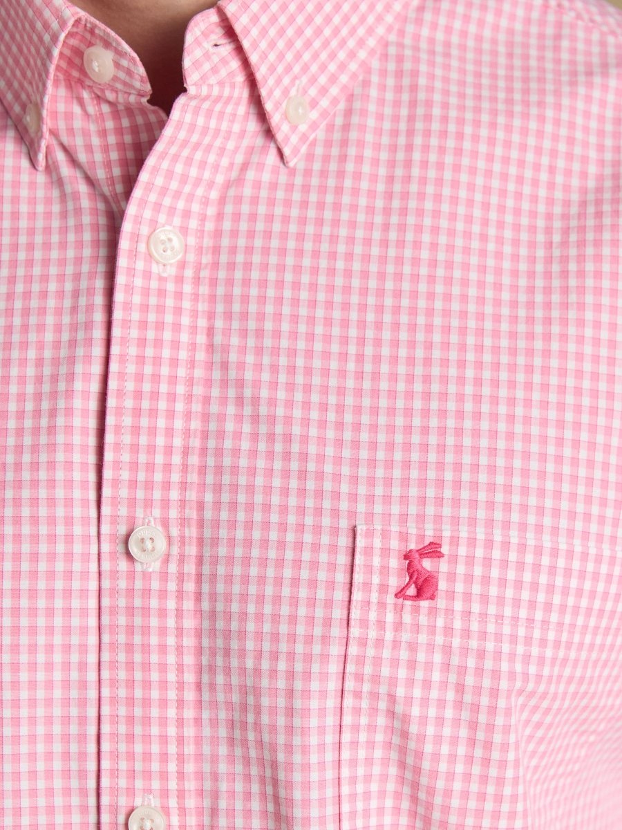 Poplin Pink Gingham Check Classic Fit Shirt - RUTHERFORD & Co