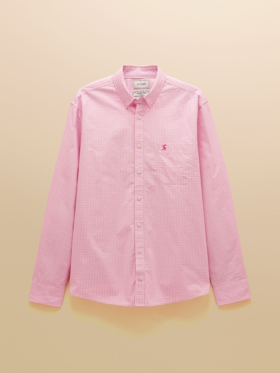 Poplin Pink Gingham Check Classic Fit Shirt - RUTHERFORD & Co