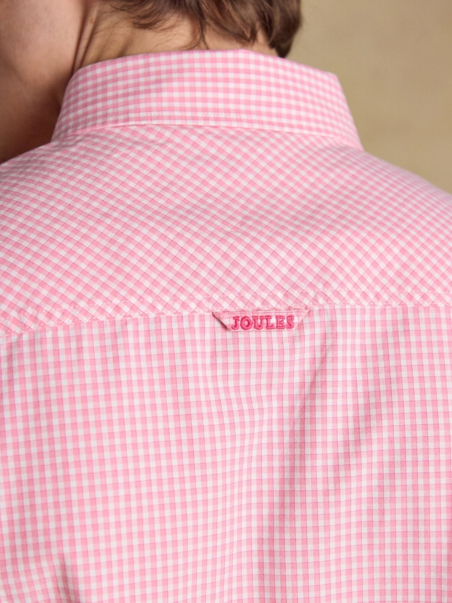 Poplin Pink Gingham Check Classic Fit Shirt - RUTHERFORD & Co