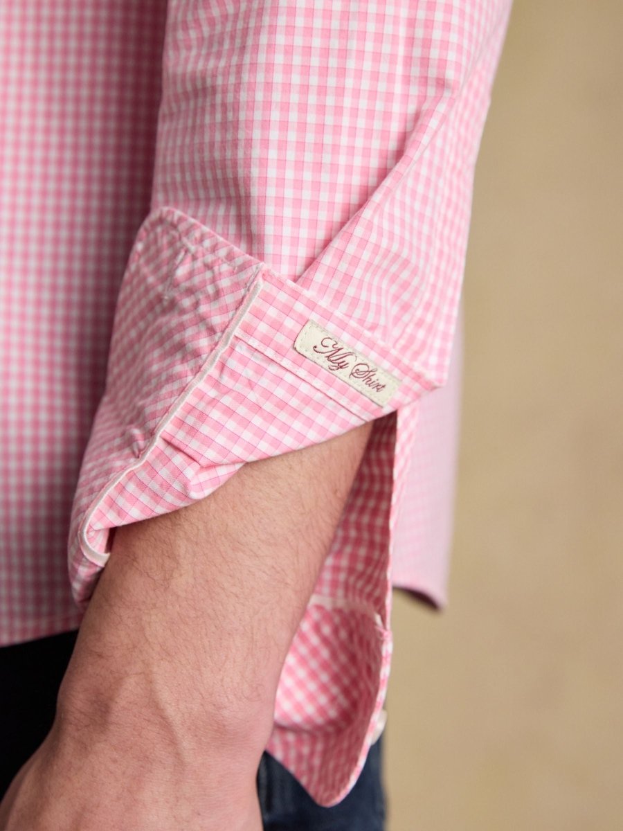 Poplin Pink Gingham Check Classic Fit Shirt - RUTHERFORD & Co